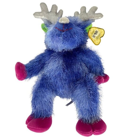 Aurora Frostbite Reindeer Plush 10 inch Blue Pink Silver Antlers Soft Toy - Picture 5 of 10